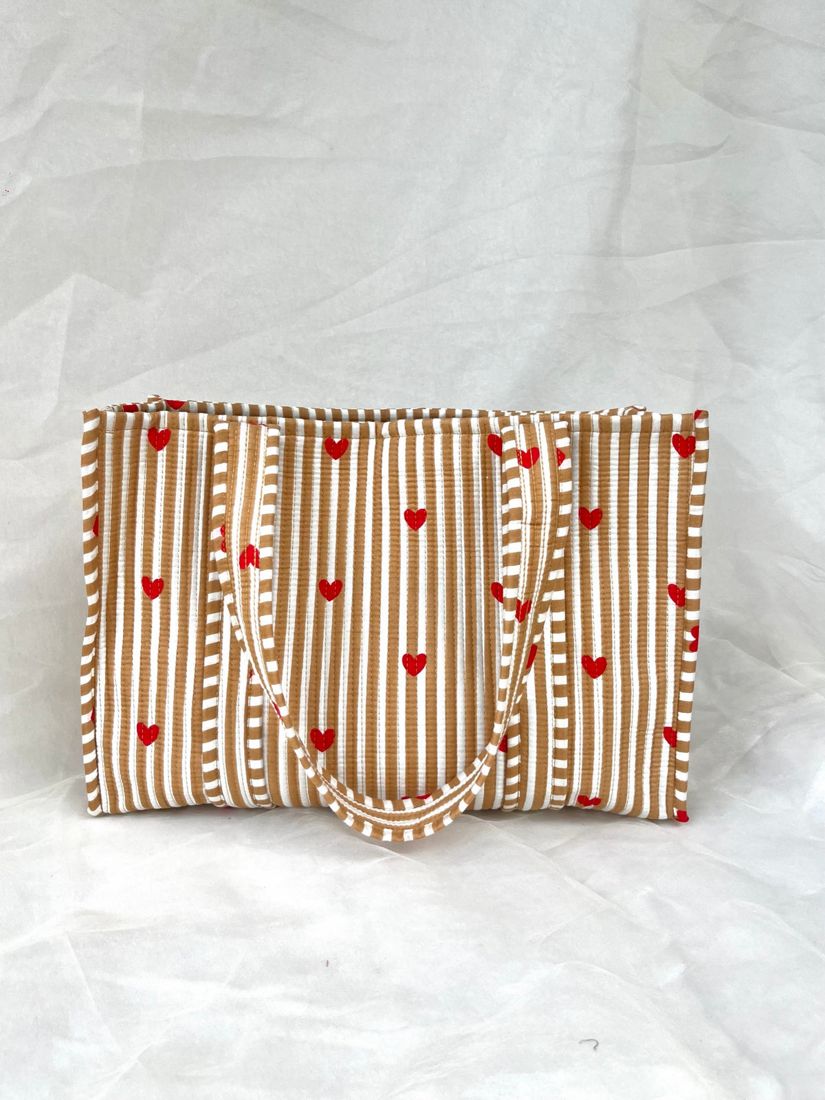 Cotton Tote Bag n.29 Cream Hearts