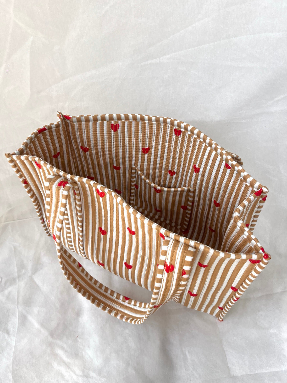 Cotton Tote Bag n.29 Cream Hearts