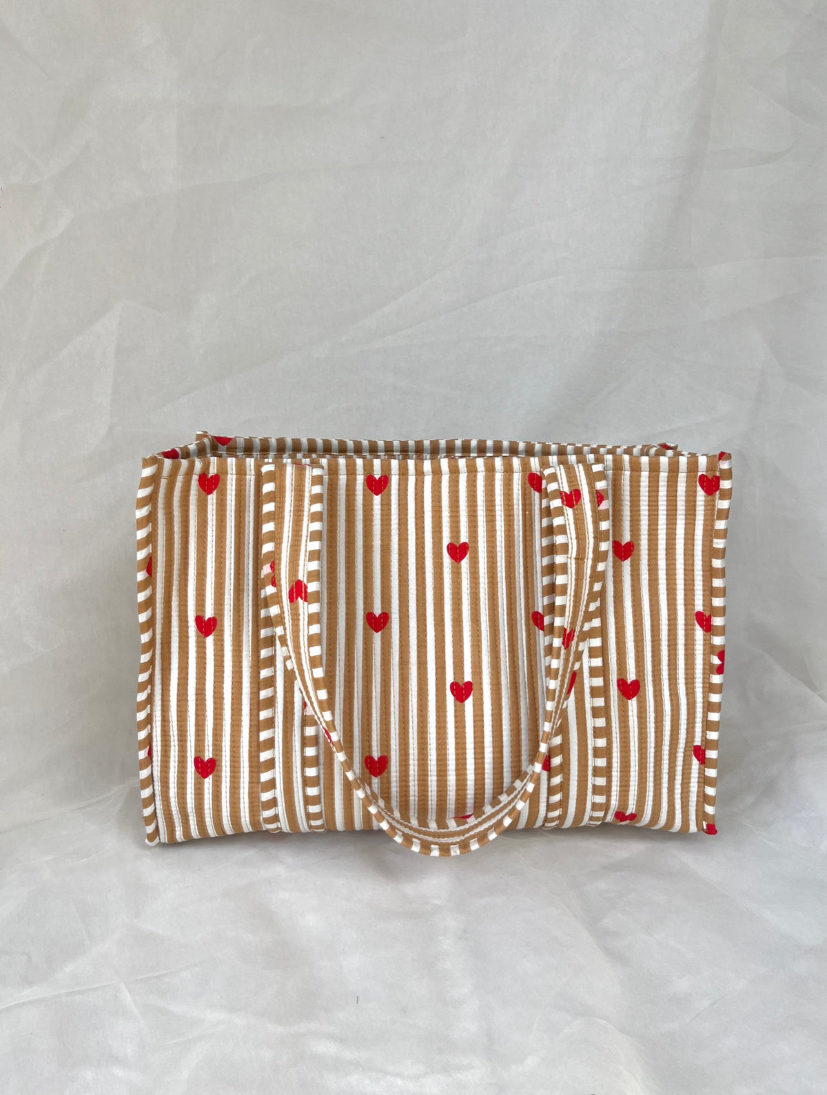Cotton Tote Bag n.29 Cream Hearts