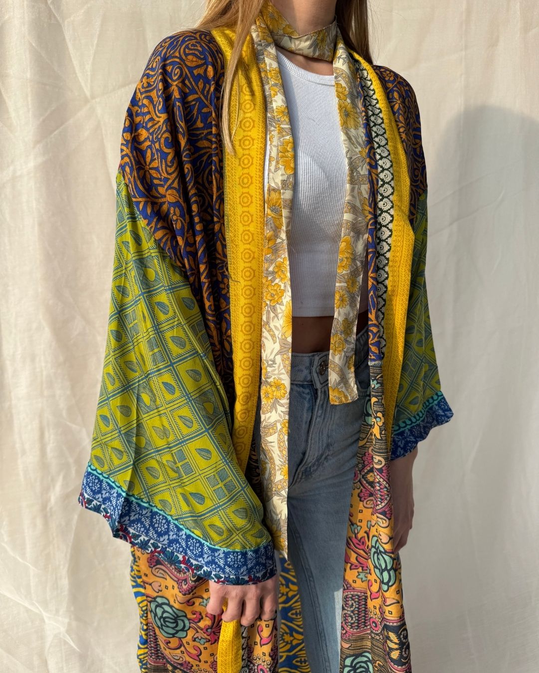 Silk Maxi Cardigan n.17 - Bohemia Couture