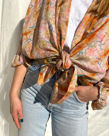 Silk Tie Dye Cardigan n.9