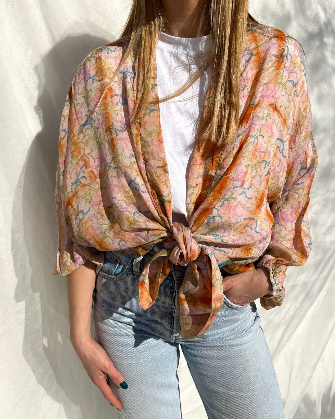 Silk Tie Dye Cardigan n.9