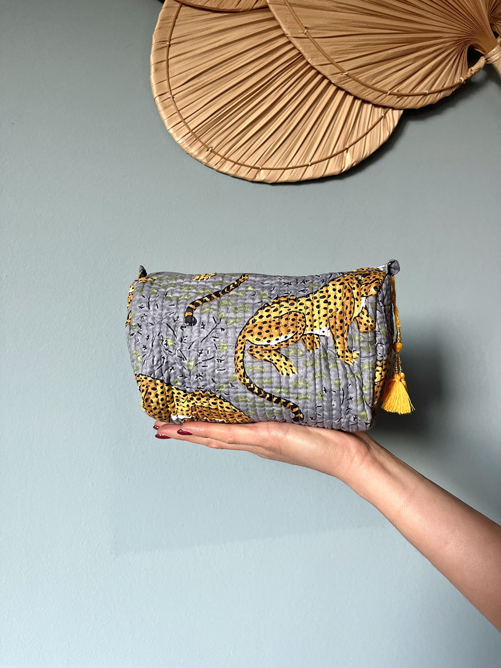 Mini Cosmetic Bag - Light Blue Safari