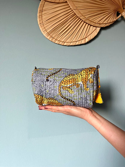 Mini Cosmetic Bag - Light Blue Safari