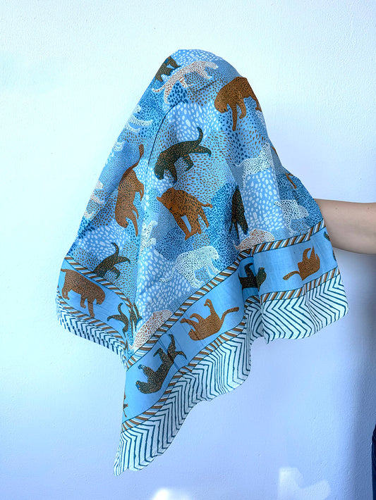 Cotton Pareo n.240 Blue Leopard