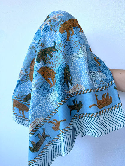 Cotton Pareo n.240 Blue Leopard