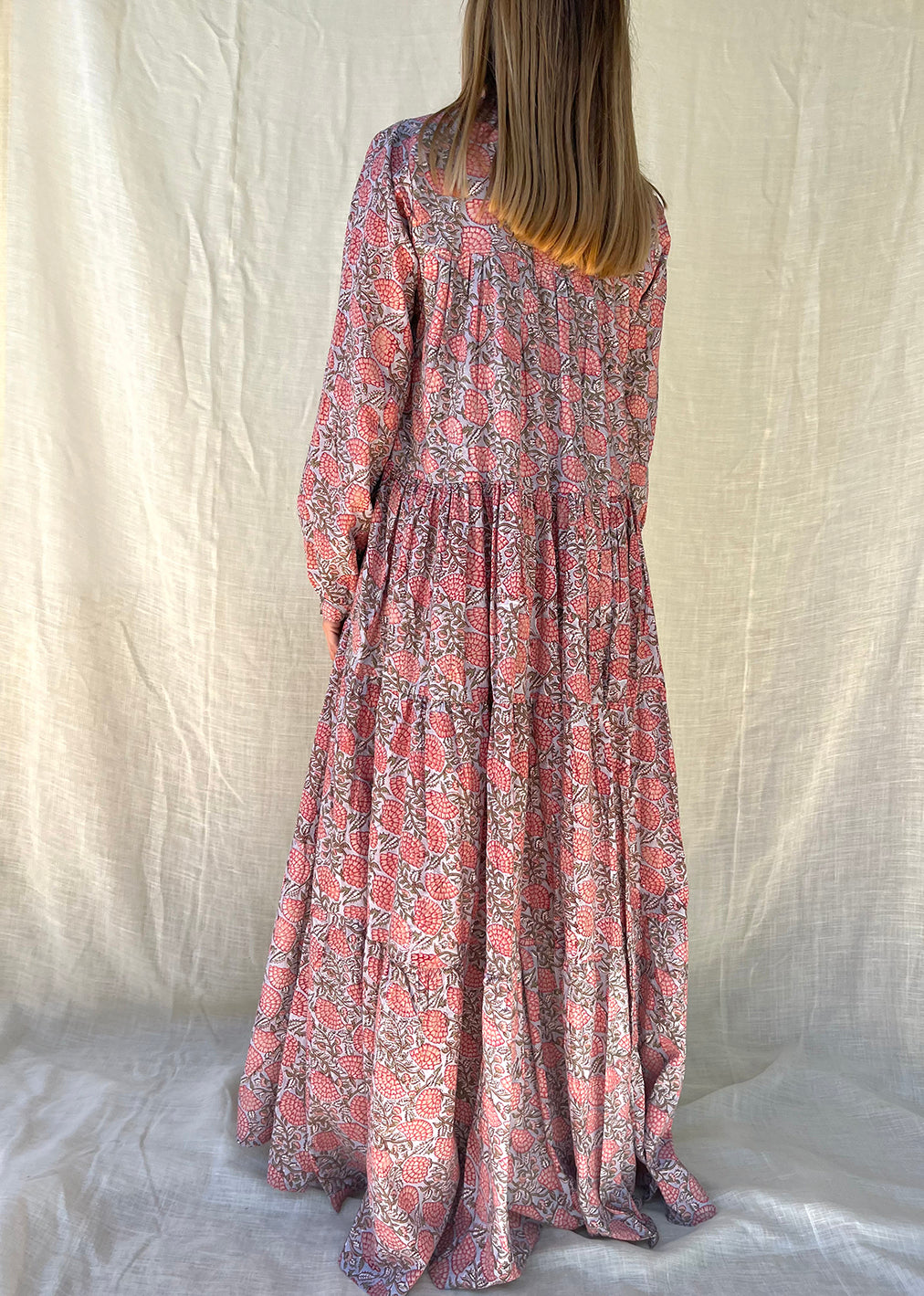 Cotton Violet Long Dress - n.1