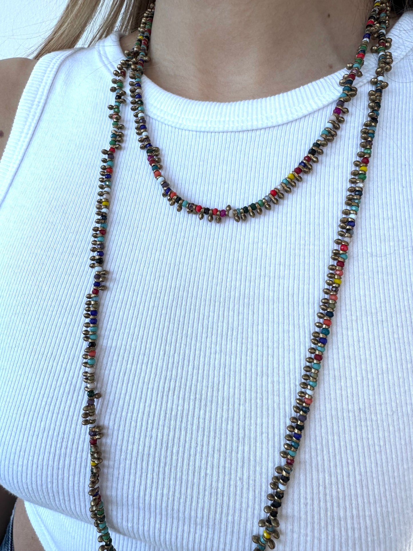 Jaipur Antique Necklace n.11 - Rainbow & Gold