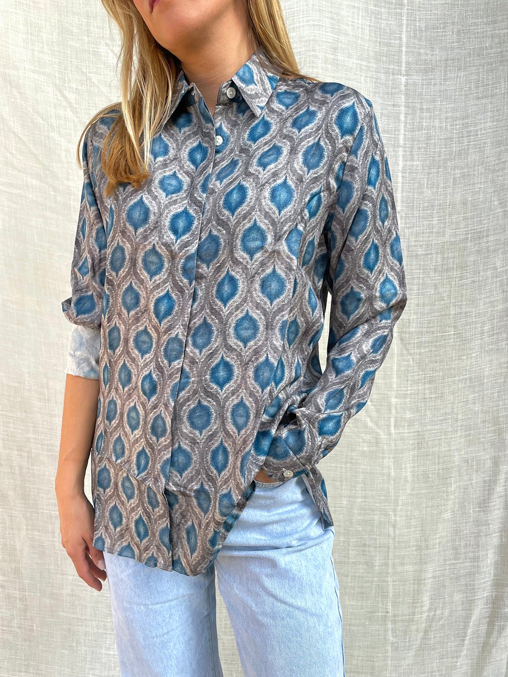 100% Silk Golden Shirt n.12 - Bohemia Couture
