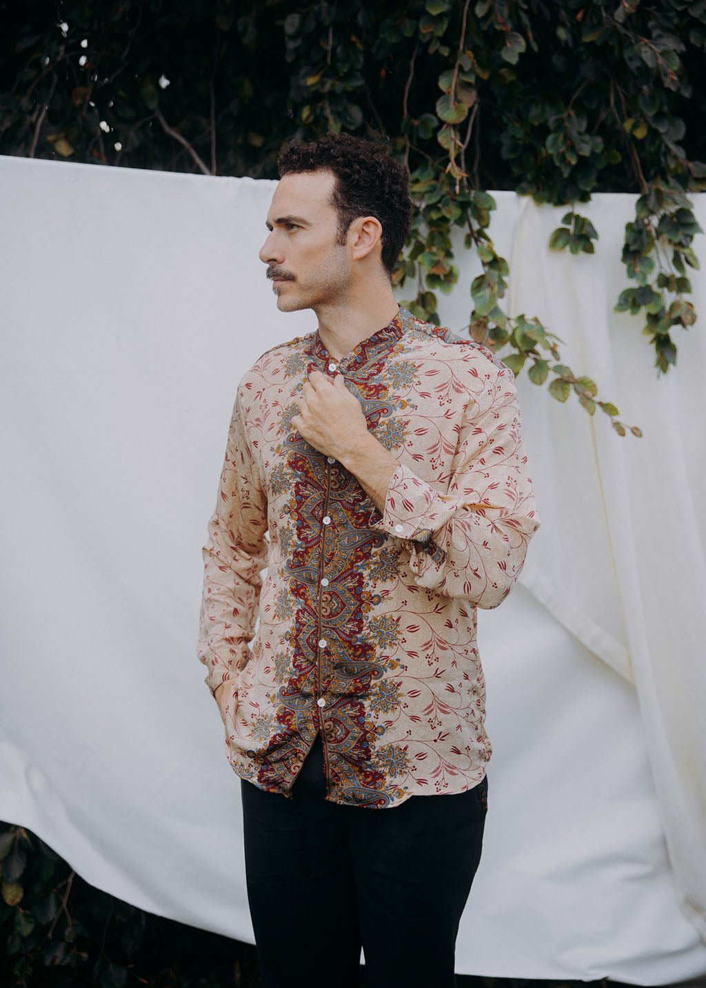Korean Silk Man Shirt n.8 - Bohemia Couture