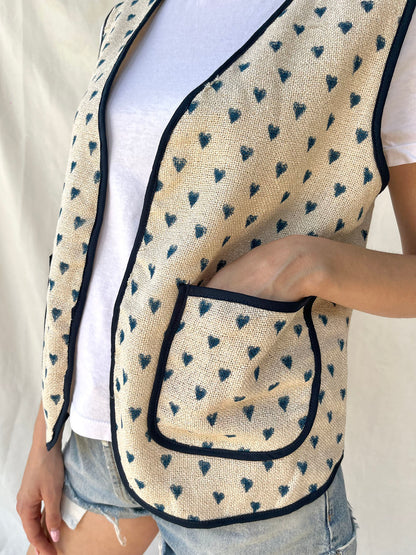 Meli Hearts Waistcoat Dark Blue n.1