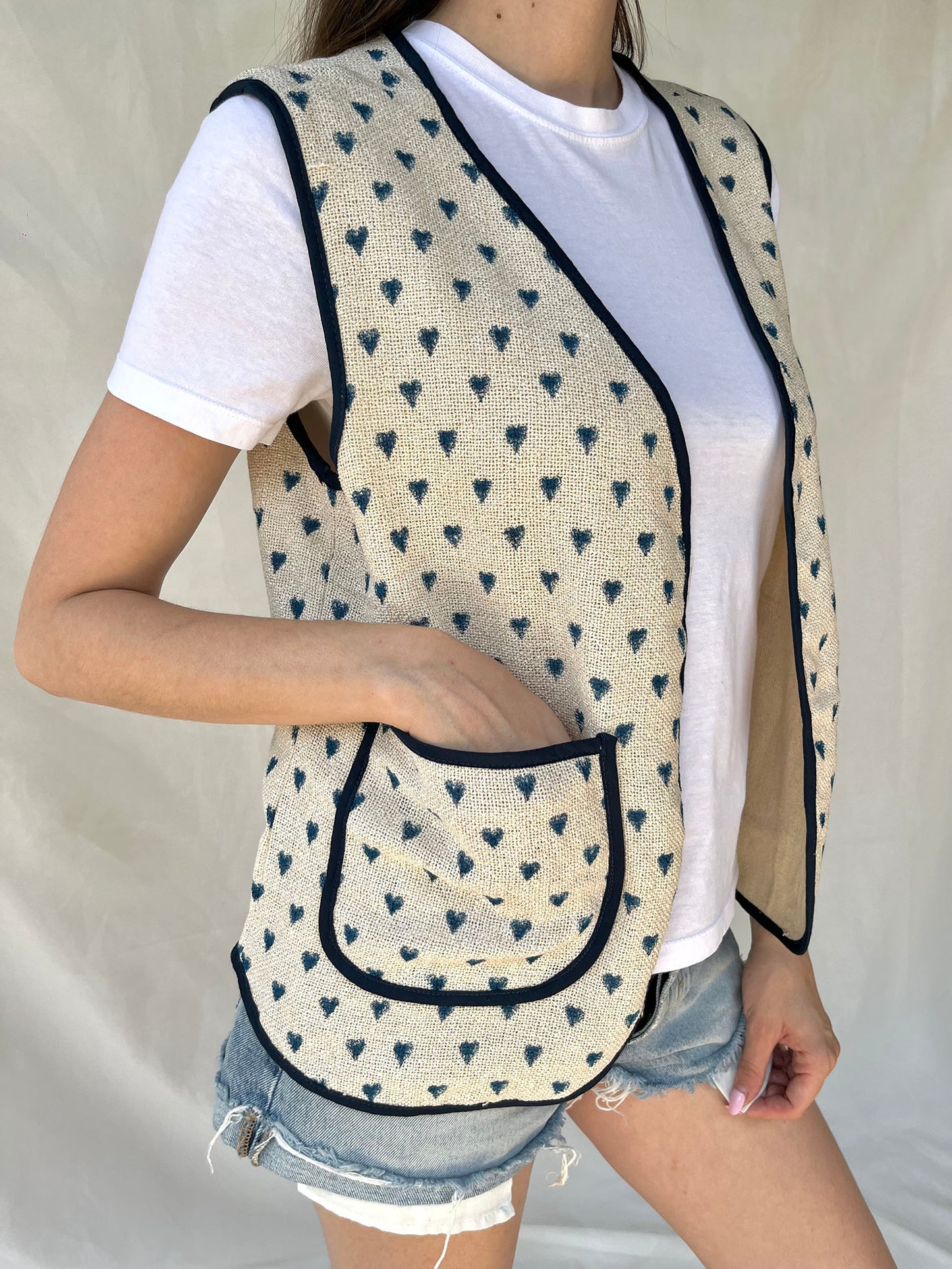 Meli Hearts Waistcoat Dark Blue n.1