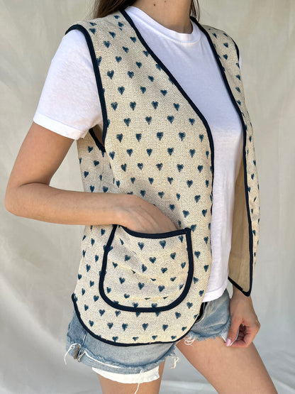 Meli Hearts Waistcoat Dark Blue n.1