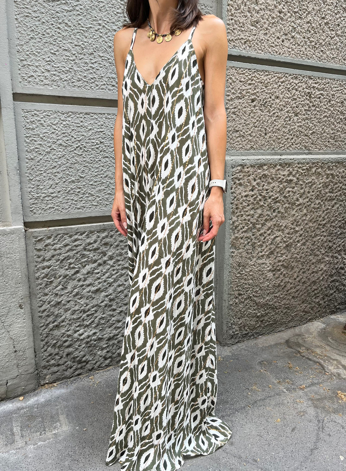 Papaya Long Dress Green - Bohemia Couture