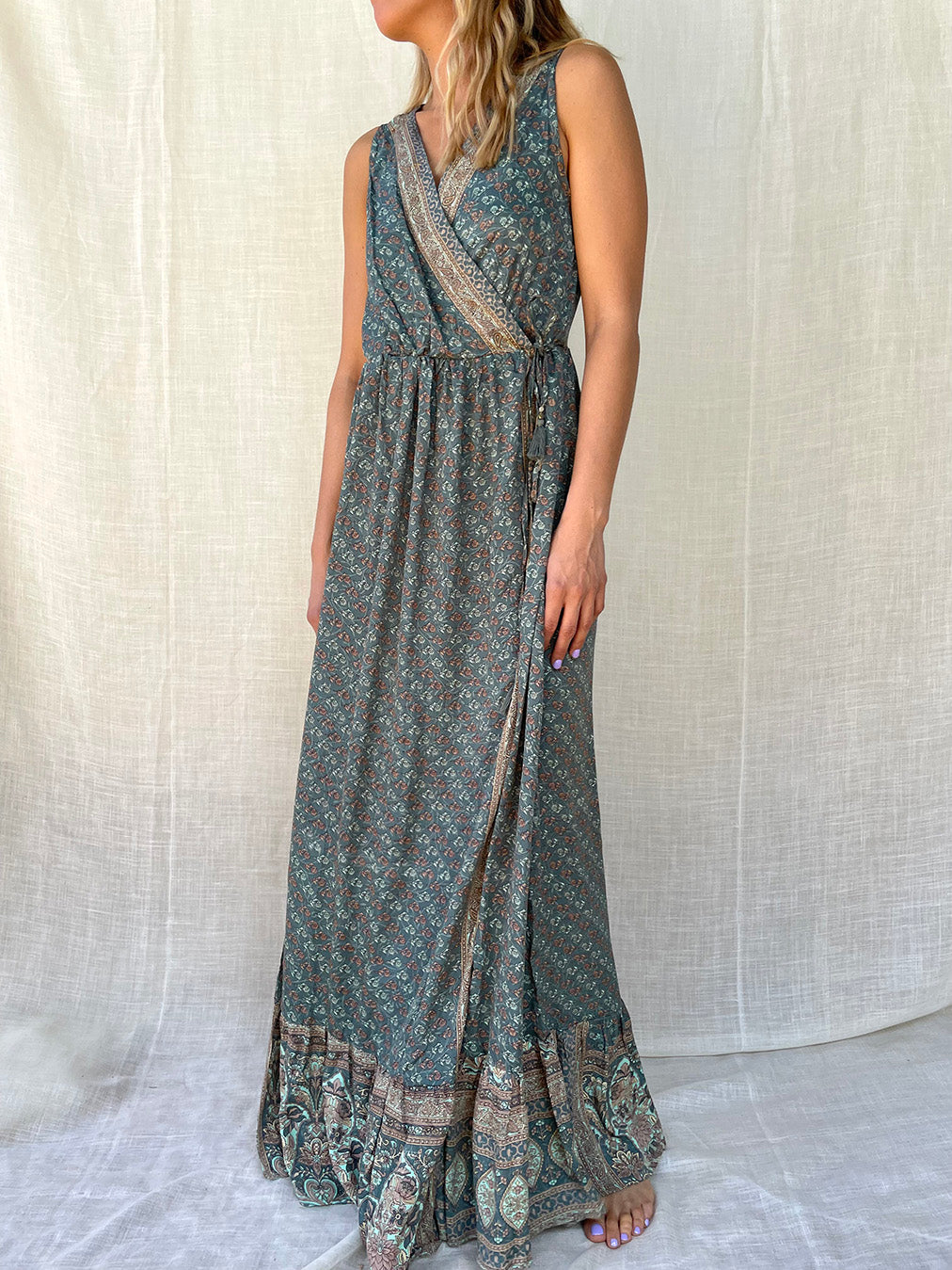 Silk Harper Wrap Long Dress n.2