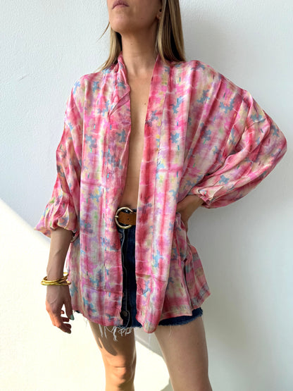 Silk Tie Dye Cardigan n.14