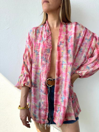 Silk Tie Dye Cardigan n.14