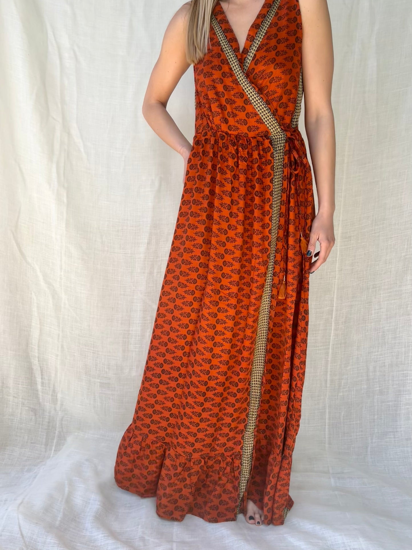 Silk Harper Wrap Long Dress n.1