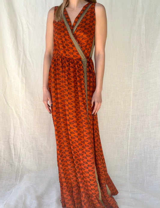 Silk Harper Wrap Long Dress n.1