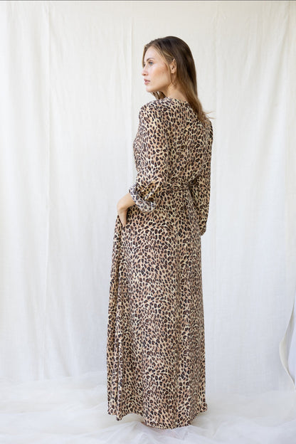 Silk Olivia Wrap Dress n.10 Leopard
