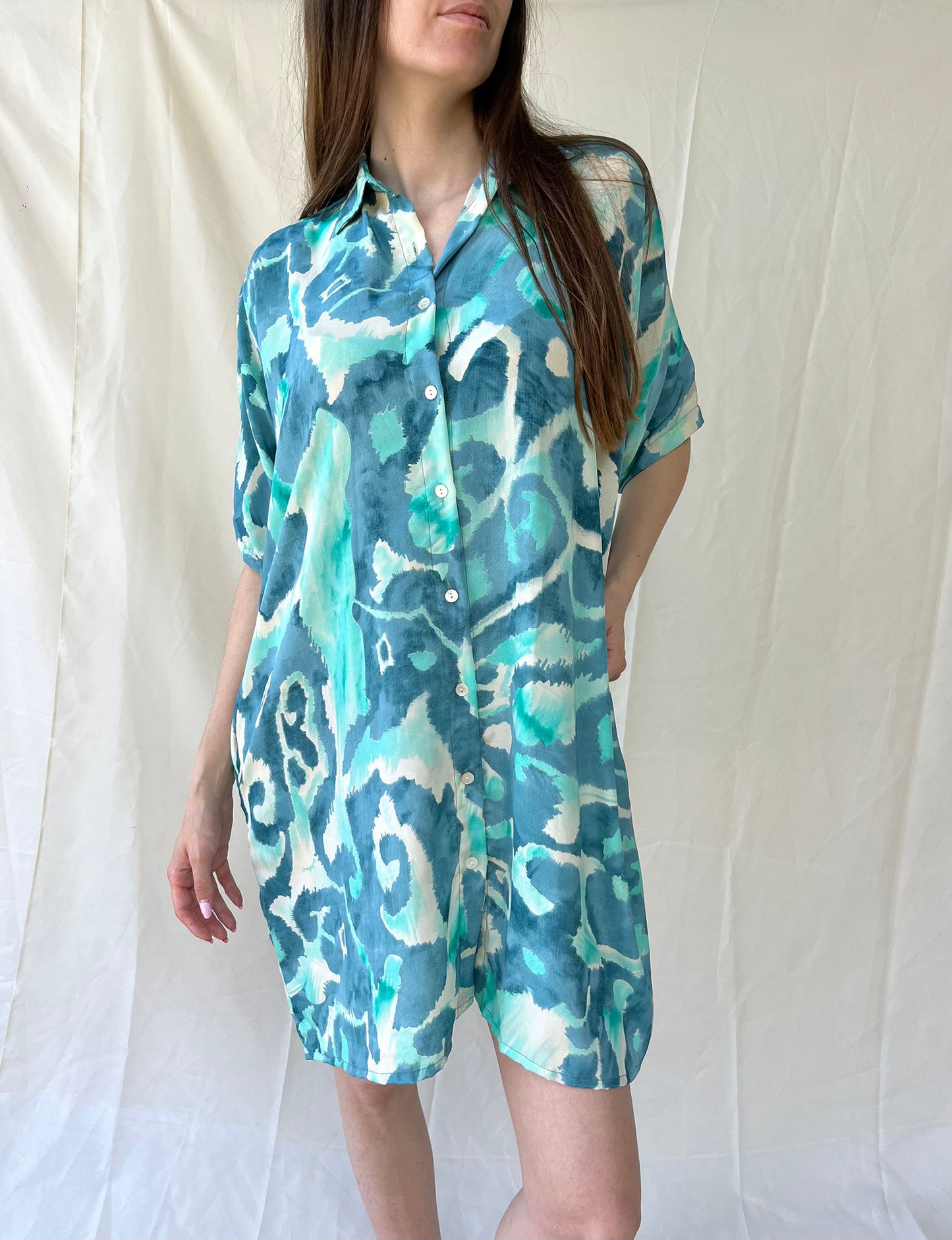 Silk Oversize Shirt Dress n.8