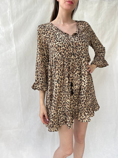 Silk Sunny Short Dress n.3 Leopard