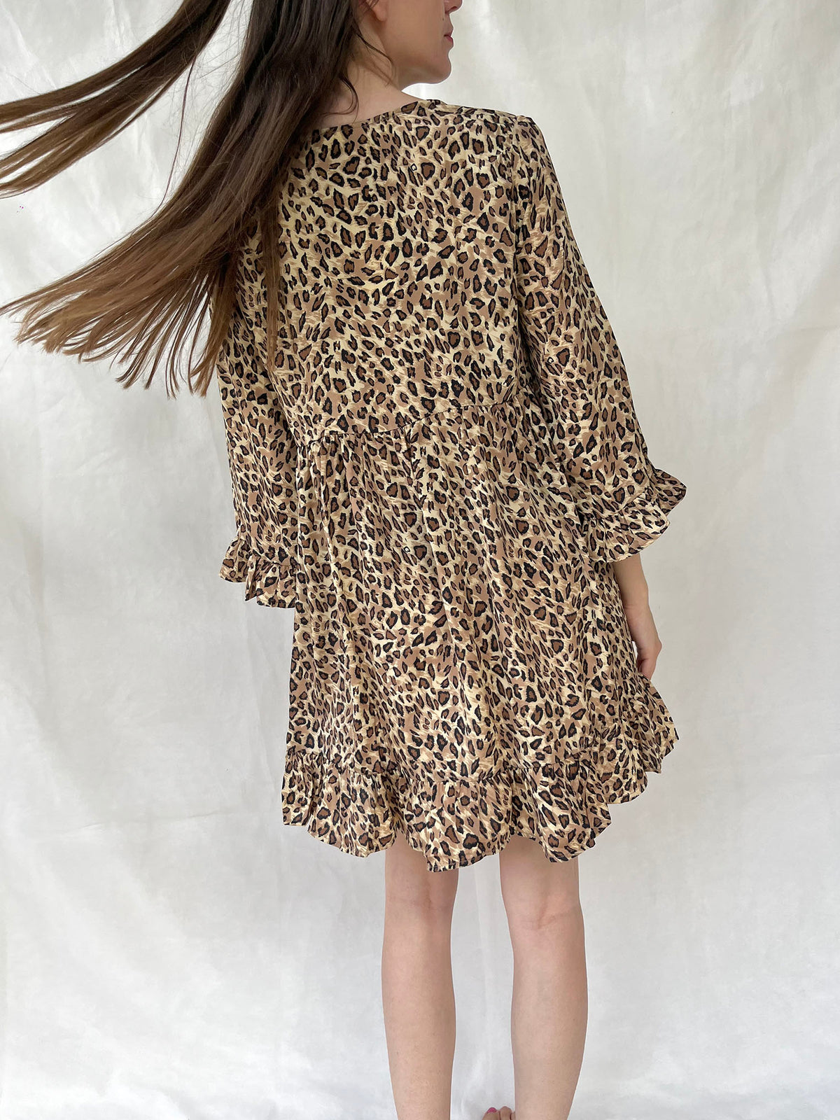 Silk Sunny Short Dress n.3 Leopard - Bohemia Couture
