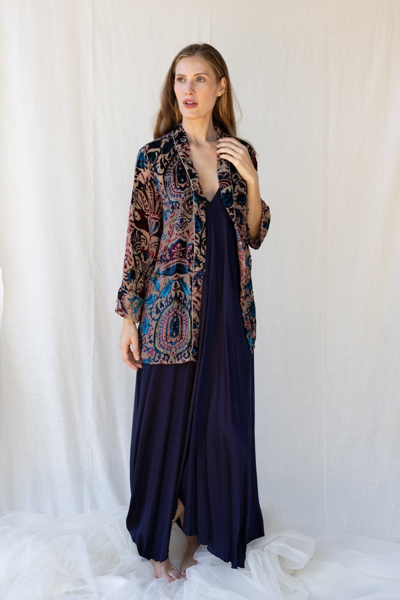 Velvet Short Cardigan - Champagne - Bohemia Couture