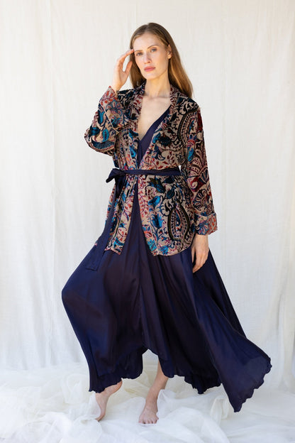 Velvet Short Cardigan - Champagne - Bohemia Couture