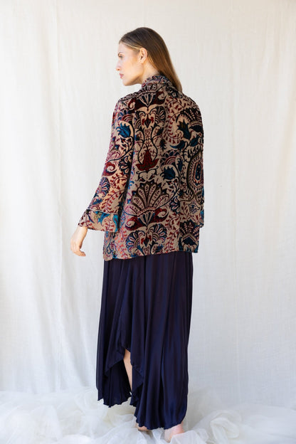 Velvet Short Cardigan - Champagne - Bohemia Couture