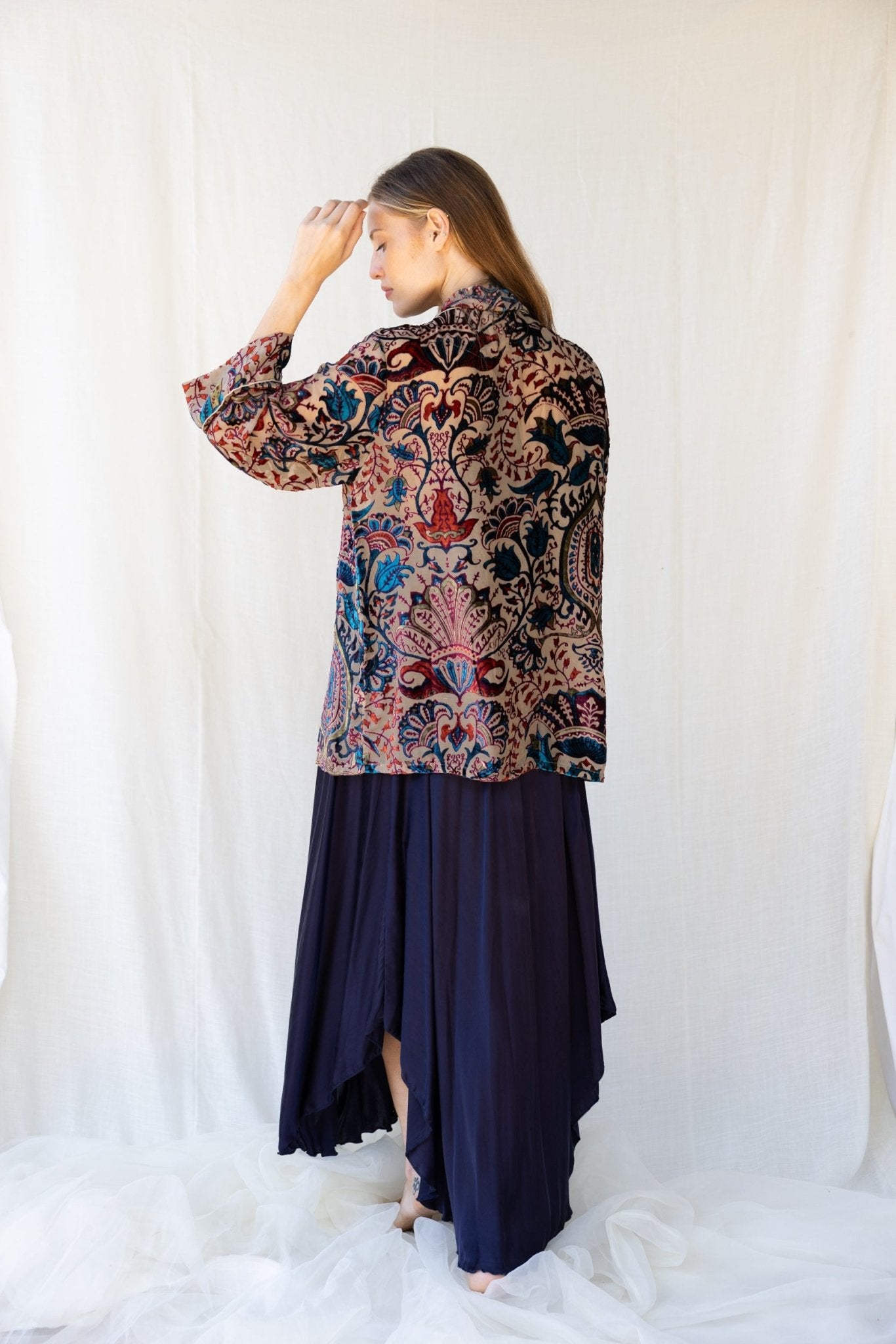 Velvet Short Cardigan - Champagne - Bohemia Couture