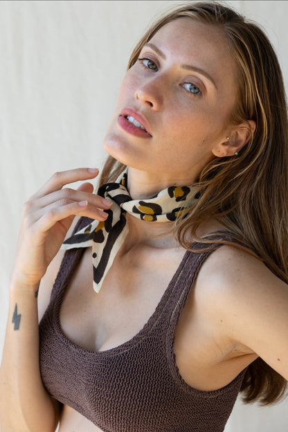 Bandana Leopard Cotton Scarf - Bohemia Couture