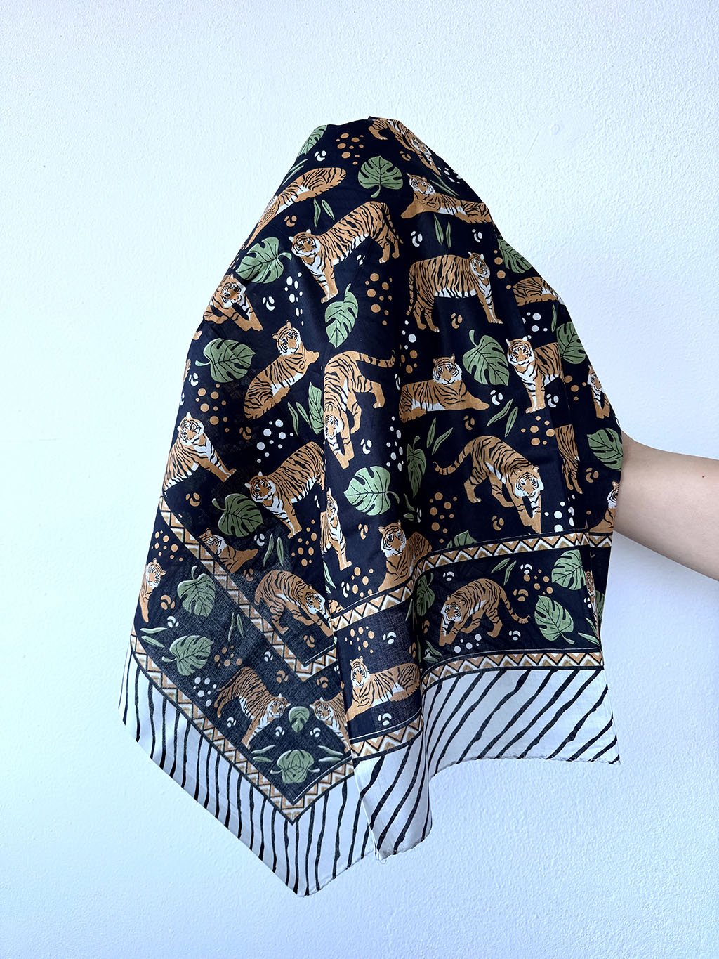 Cotton Pareo n.245 Black Blue Tiger - Bohemia Couture