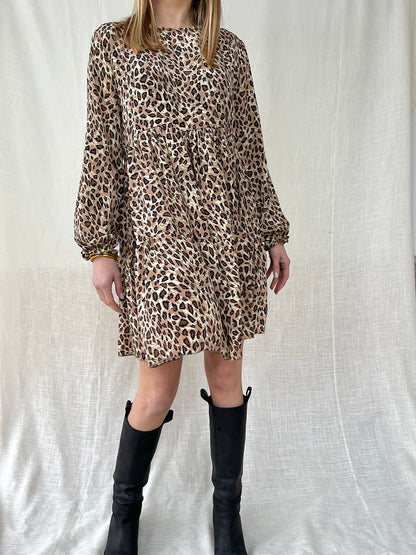 Silk Lily Short Dress n.13 Leopard
