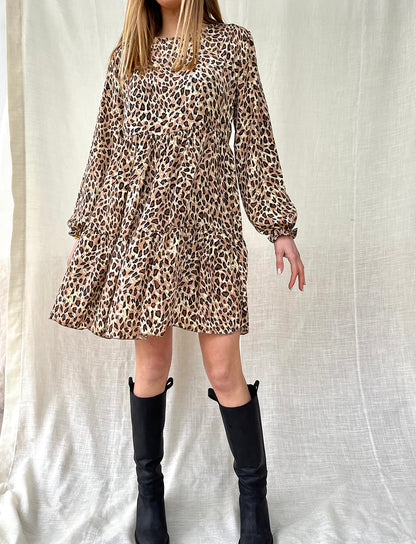 Silk Lily Short Dress n.13 Leopard