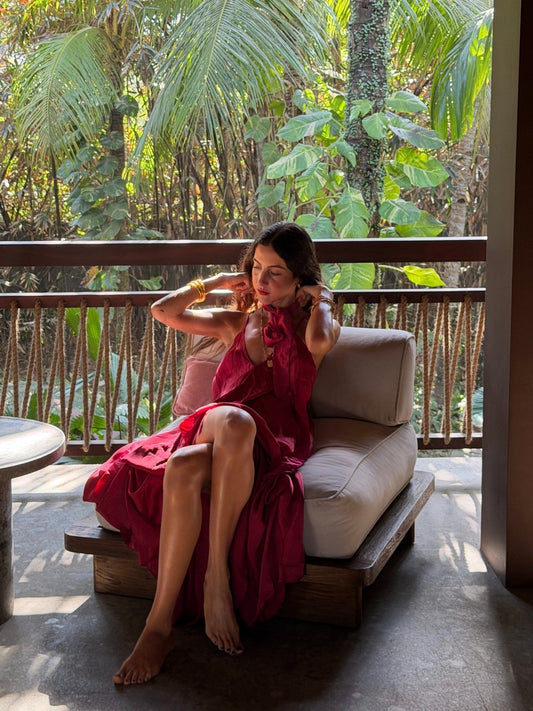 Mafalda Dress n.4 Burgundy - Bohemia Couture