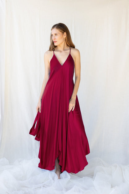 Mafalda Dress n.4 Burgundy - Bohemia Couture