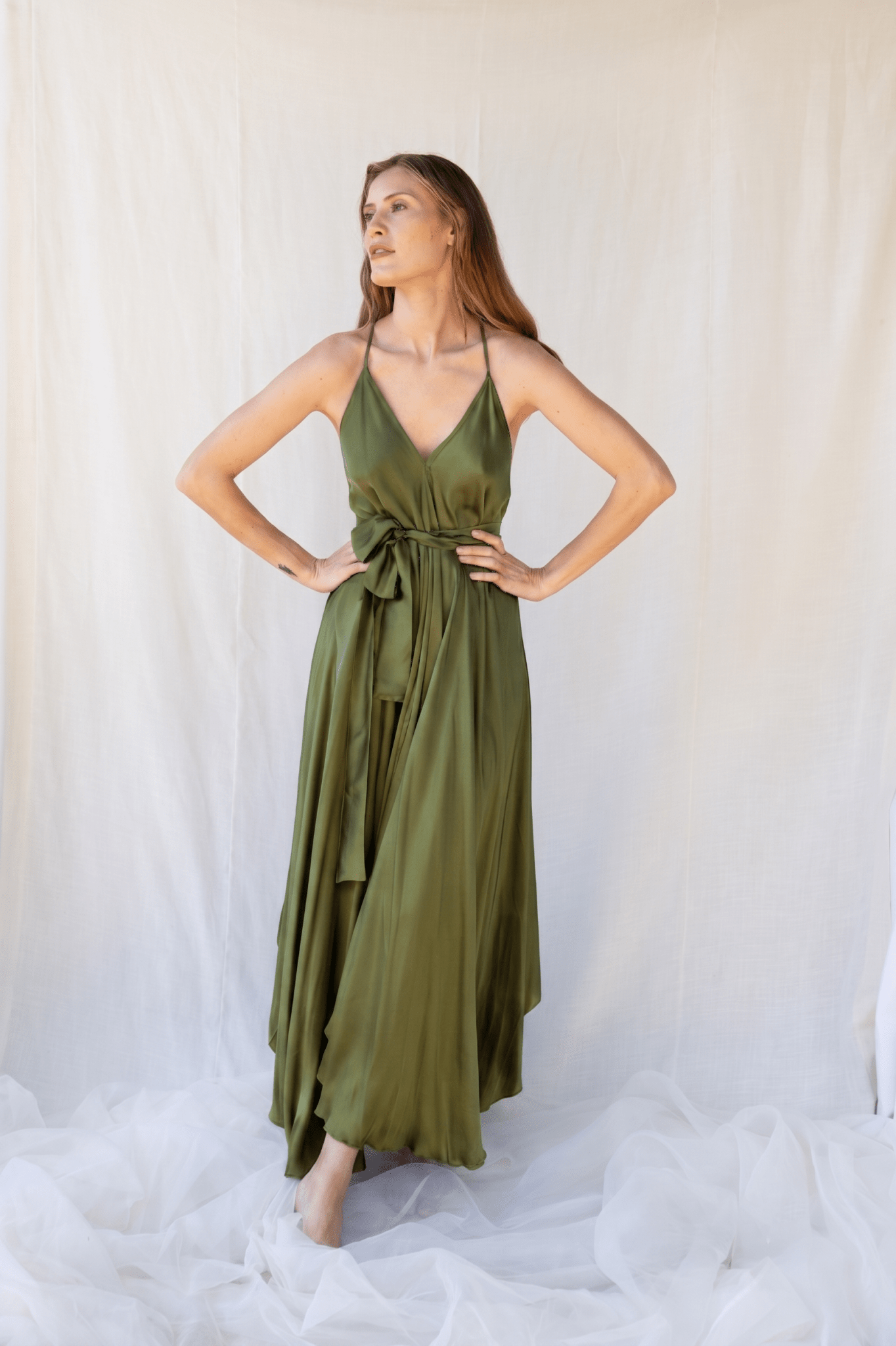Mafalda Dress n.5 Olive Green - Bohemia Couture