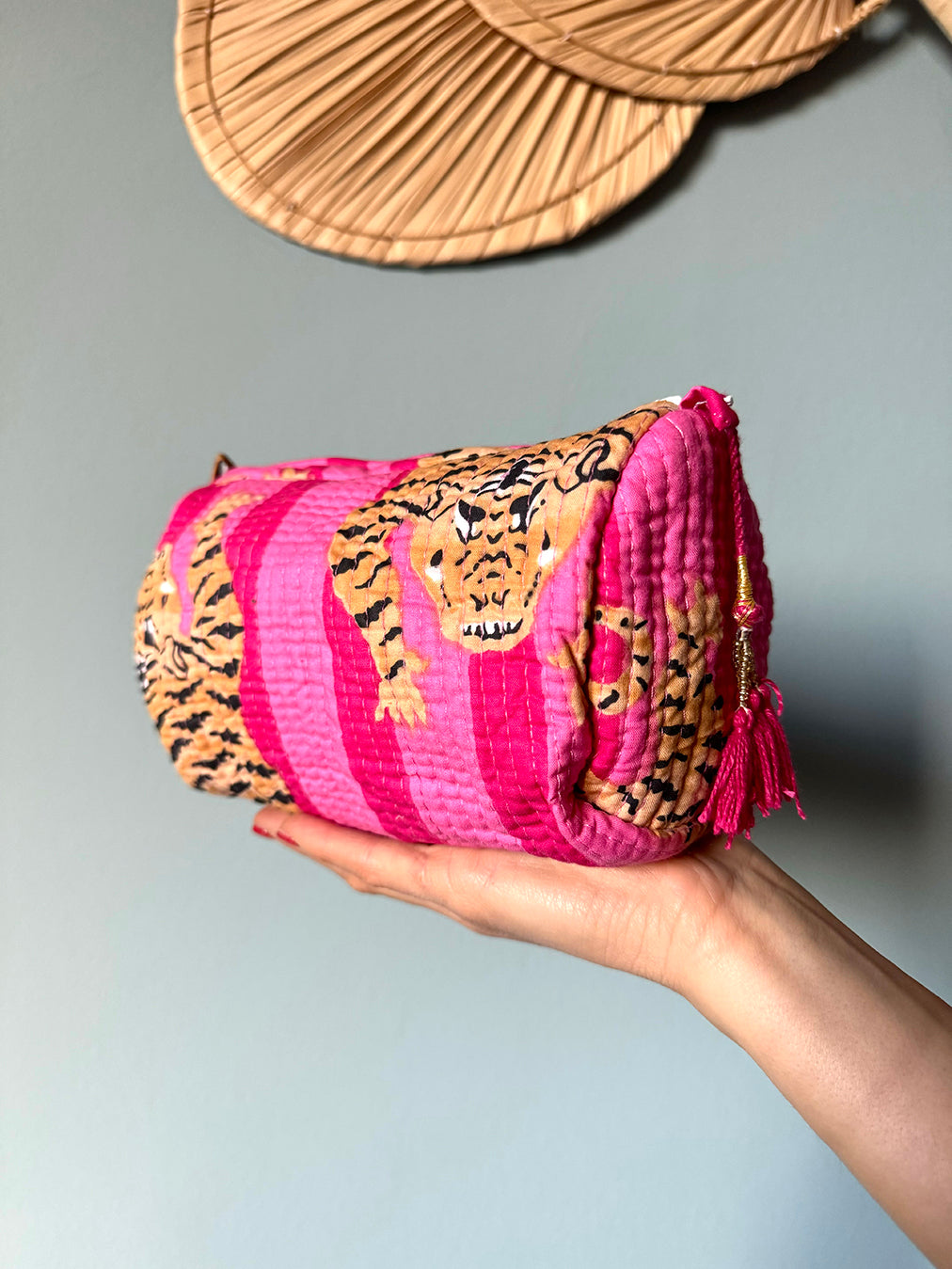 Tiger Mini Cosmetic Bag - Pink & Fuxia