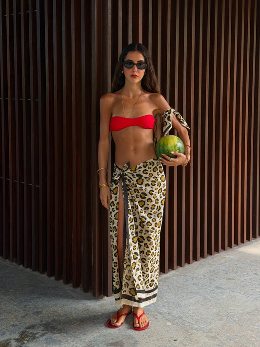 Raw Cotton Pareo - Leopard Deluxe - Bohemia Couture
