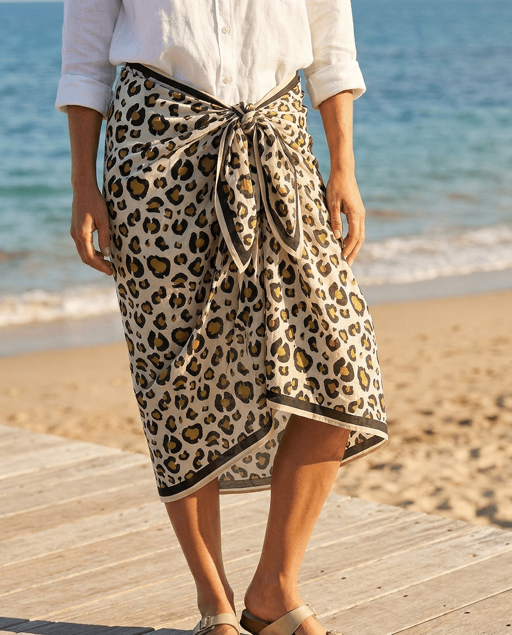 Raw Cotton Pareo - Leopard Deluxe - Bohemia Couture