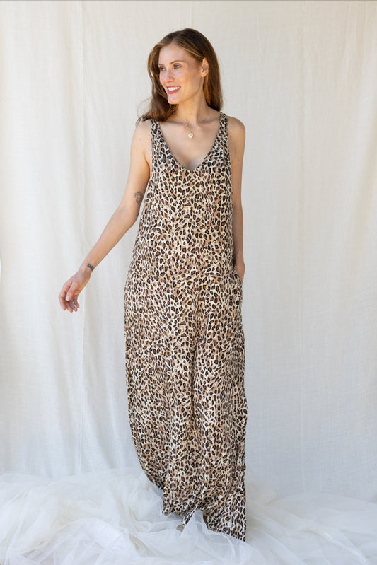 Silk Berry Long Dress n.7 Leopard - Bohemia Couture