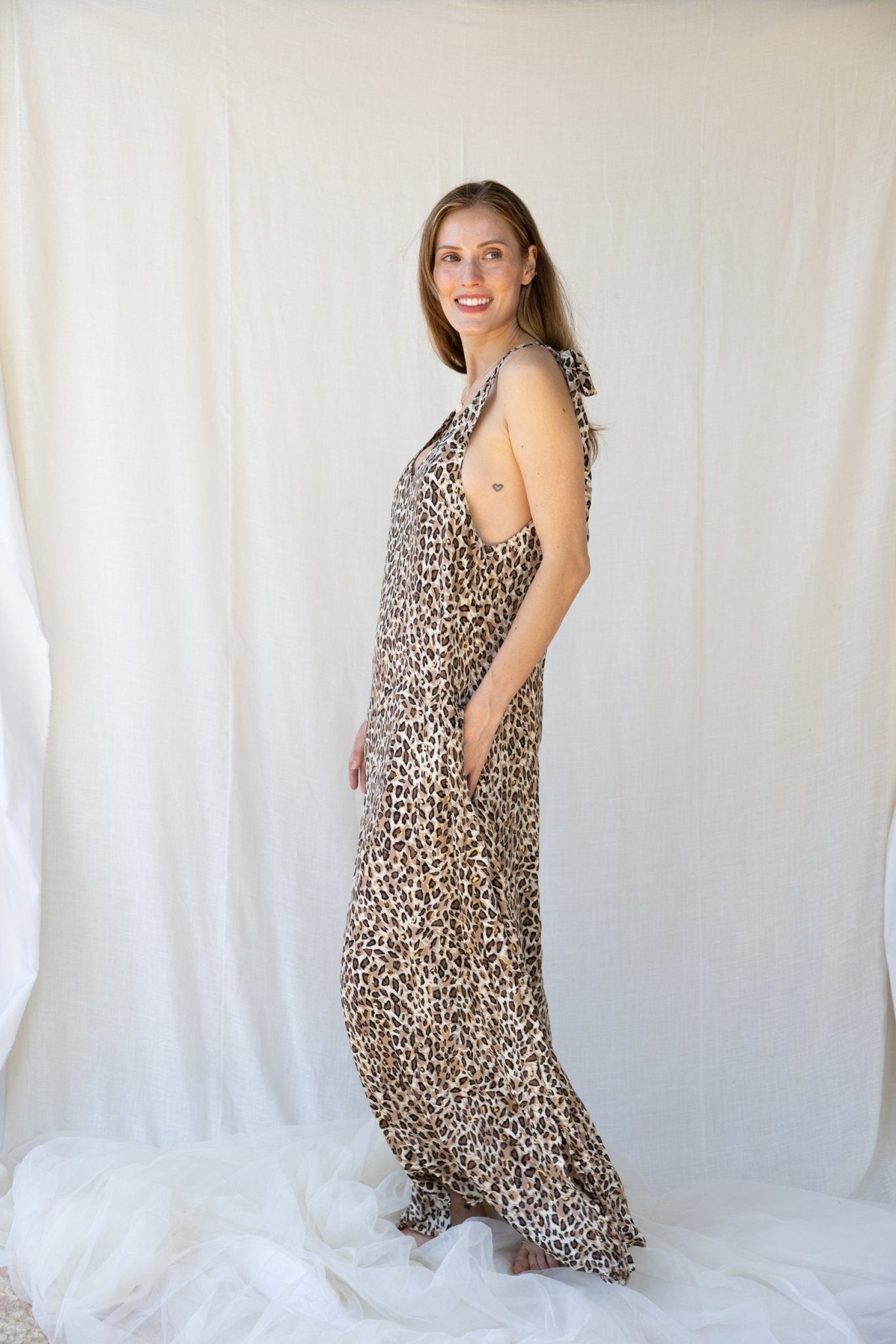 Silk Berry Long Dress n.7 Leopard - Bohemia Couture