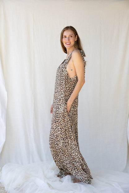 Silk Berry Long Dress n.7 Leopard - Bohemia Couture