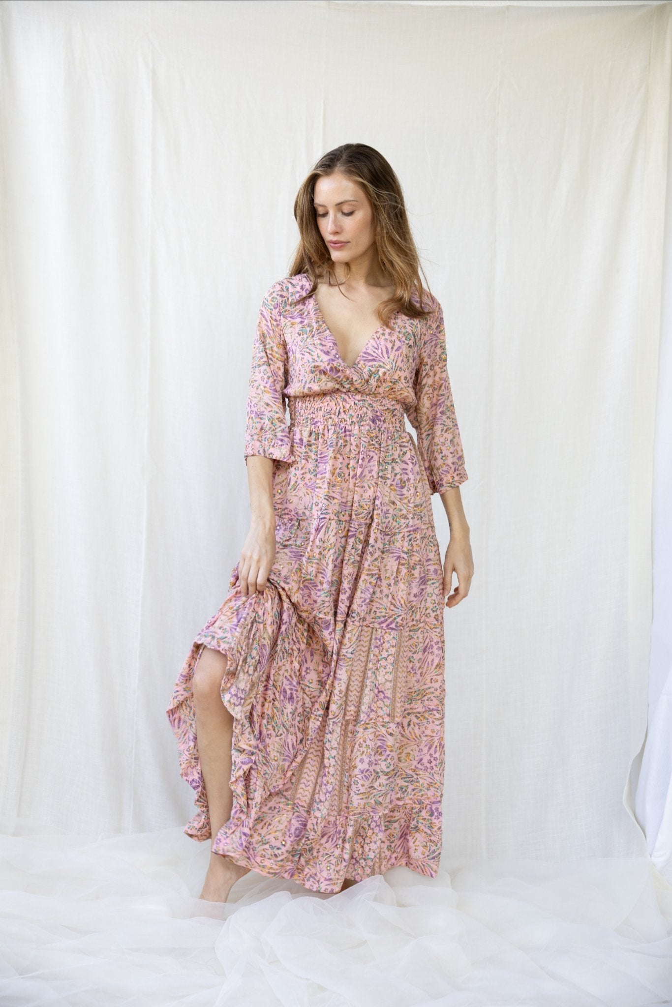 Silk Gardenia Long Dress n.4 - Bohemia Couture
