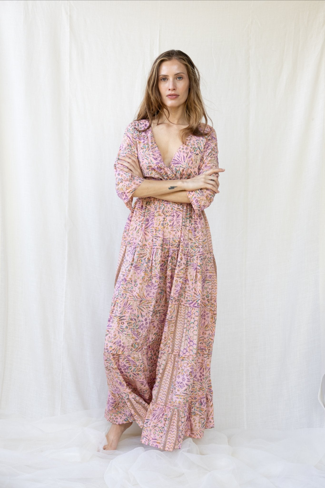 Silk Gardenia Long Dress n.4 - Bohemia Couture