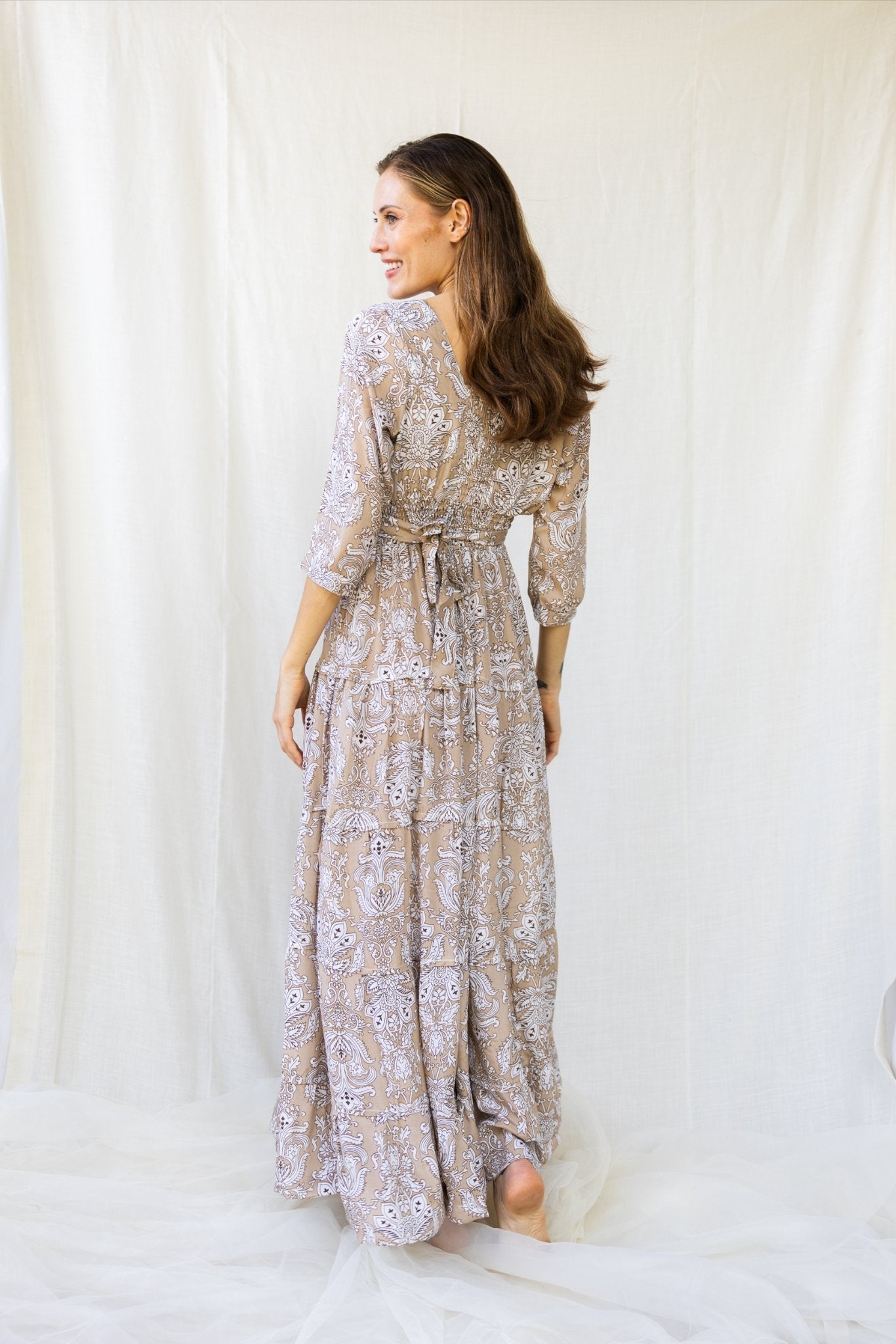Silk Gardenia Long Dress n.5 - Bohemia Couture