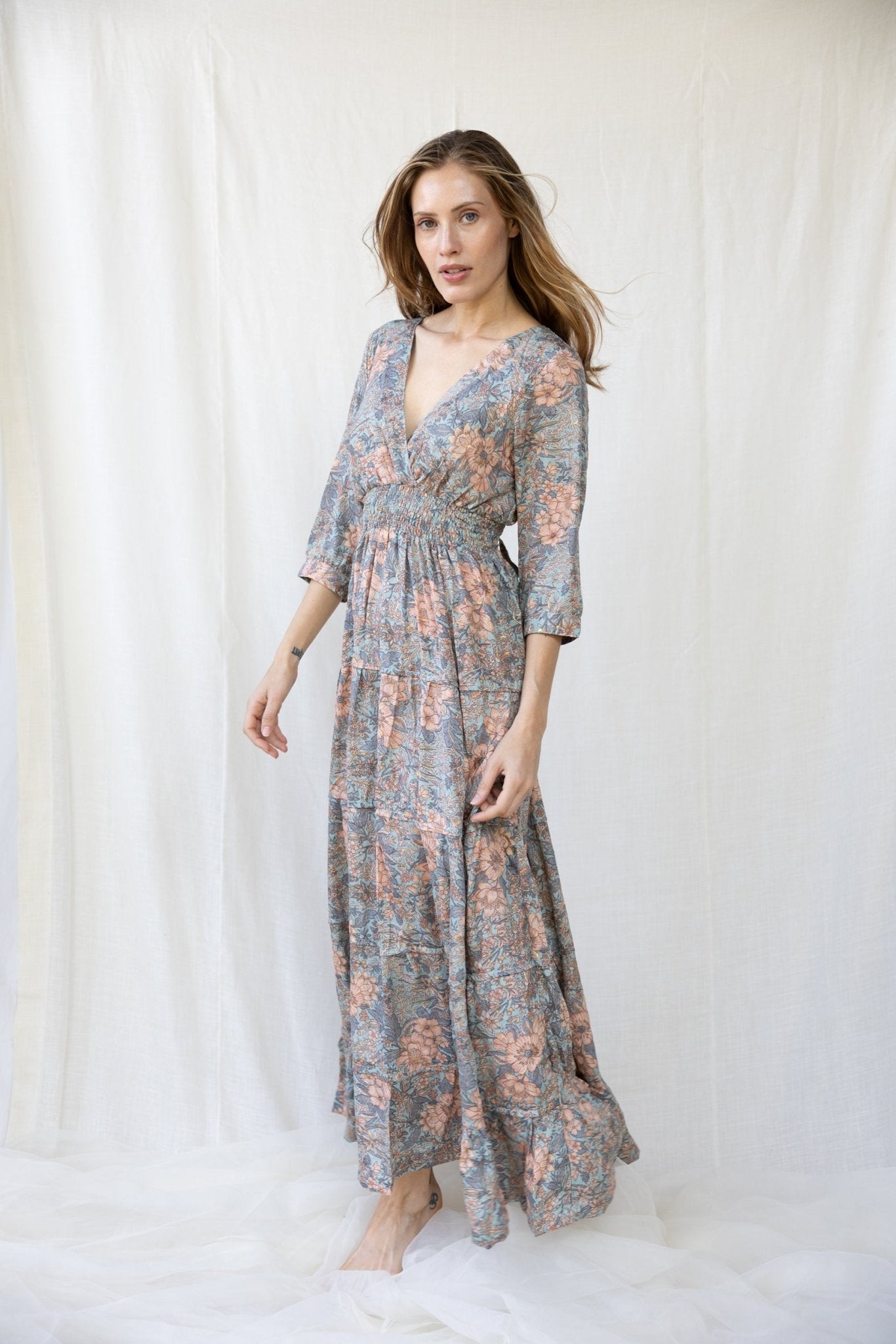 Silk Gardenia Long Dress n.7 - Bohemia Couture
