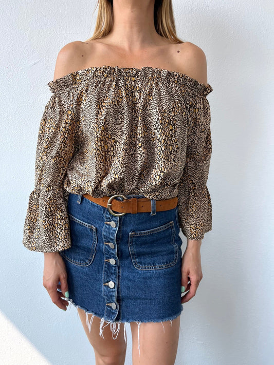 Silk Gypsy Top n.6 - Leopard - Bohemia Couture