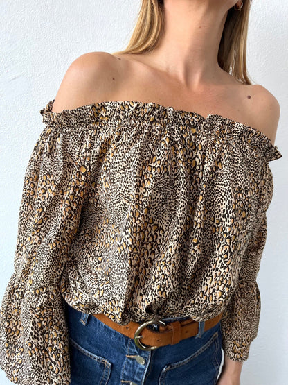Silk Gypsy Top n.6 - Leopard - Bohemia Couture